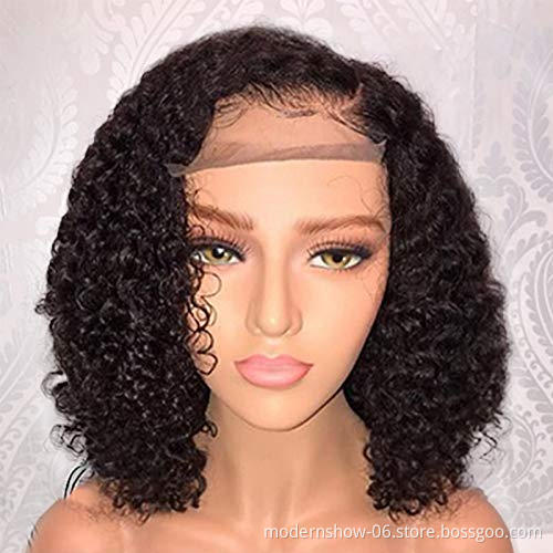 Lace Front Human Wigs Hair Short Bob Wigs Pre Plucked With Baby Hair Curly Brazilian Remy Hair Wigs For Black Women